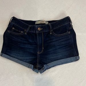 HOLLISTER SHORT-SHORT HIGH RISE DENIM SHORTS - SIZE -  7 WAIST - 28